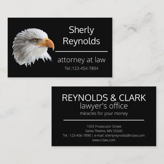 Bald Eagle charmant individuell anpassbar Visitenkarte (Vorne/Hinten)
