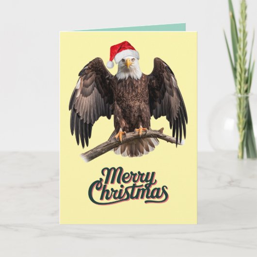 Bald Eagle Christmas Feiertagskarte (Vorderseite)