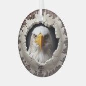 Bald Eagle Christmas Ornament Aus Glas (Vorderseite links)