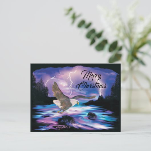 Bald Eagle Christmas Postcard Postkarte (Stehend Vorderseite)