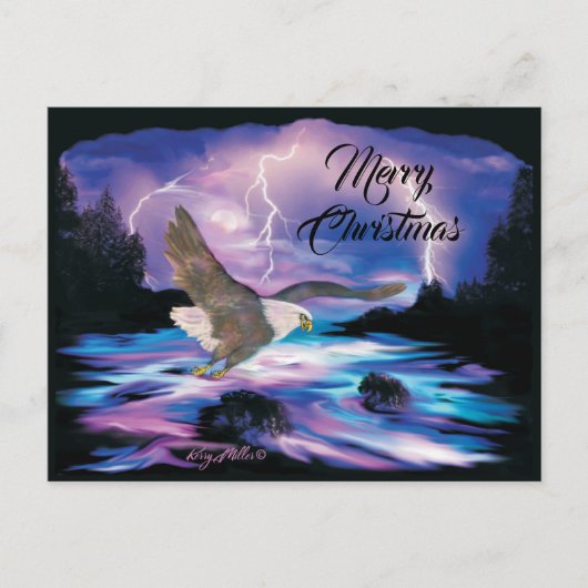 Bald Eagle Christmas Postcard Postkarte (Vorderseite)