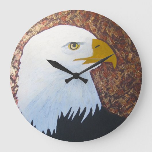 Bald Eagle Clock Große Wanduhr (Vorderseite)