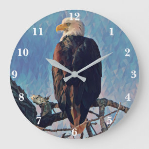 Bald Eagle Clock Große Wanduhr