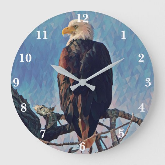 Bald Eagle Clock Große Wanduhr (Vorderseite)