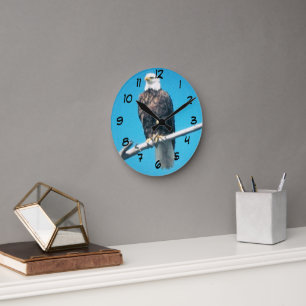 Bald Eagle Clock Runde Wanduhr