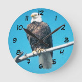 Bald Eagle Clock Runde Wanduhr (Vorderseite)
