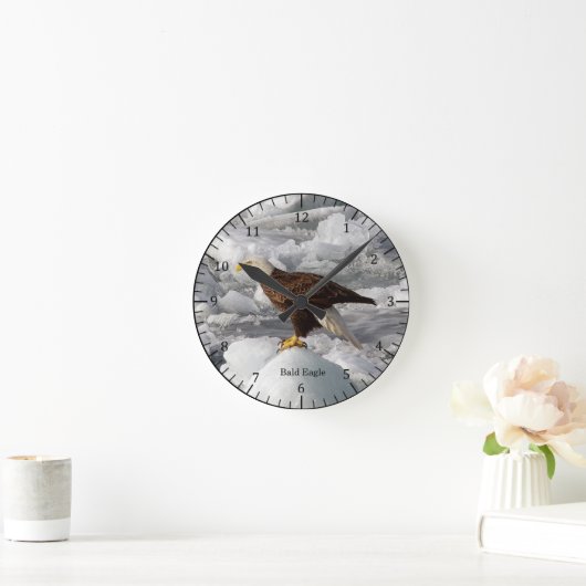 Bald Eagle clock Runde Wanduhr (Zuhause)