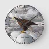Bald Eagle clock Runde Wanduhr (Vorderseite)