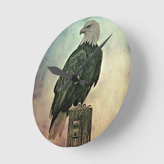 bald eagle clock runde wanduhr (Winkel)