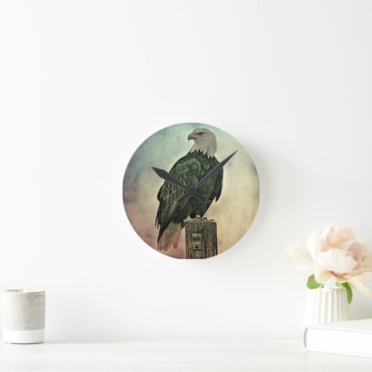 bald eagle clock runde wanduhr (Zuhause)