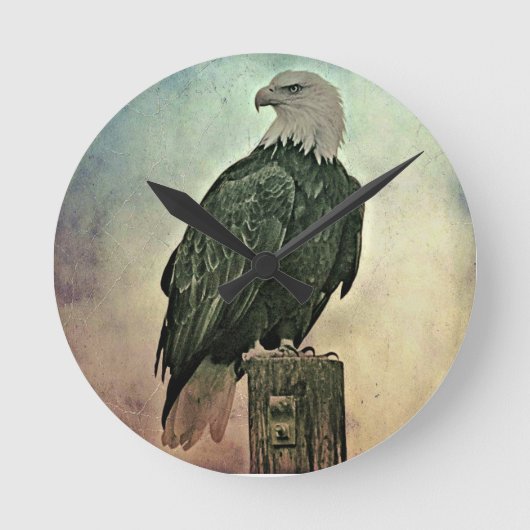 bald eagle clock runde wanduhr (Vorderseite)