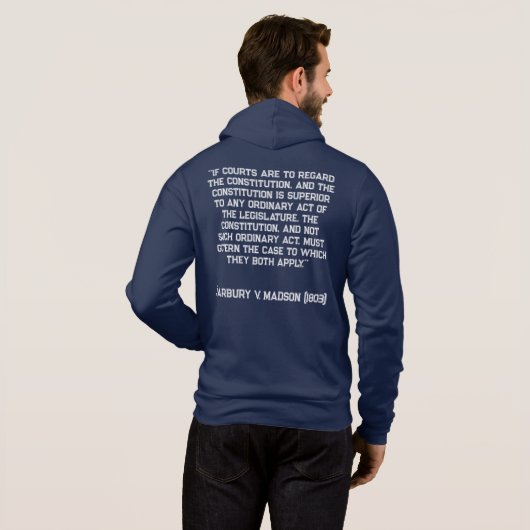 Bald Eagle Consitution Quote Marbury v Madison Hoodie (Schwarz voll)