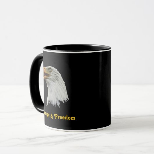 Bald Eagle Courage and Freedom Tasse (Vorderseite Links)