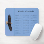 Bald Eagle: Customize full year 2026 calendar Mousepad (Mit Mouse)