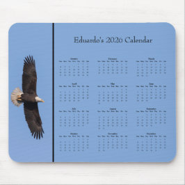 Bald Eagle: Customize full year 2026 calendar Mousepad