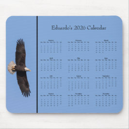 Bald Eagle: Customize full year 2026 calendar Mousepad