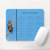 Bald Eagle: Customize full year 2026 calendar Mousepad (Mit Mouse)