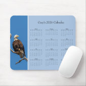 Bald Eagle: Customize full year 2026 calendar Mousepad (Mit Mouse)