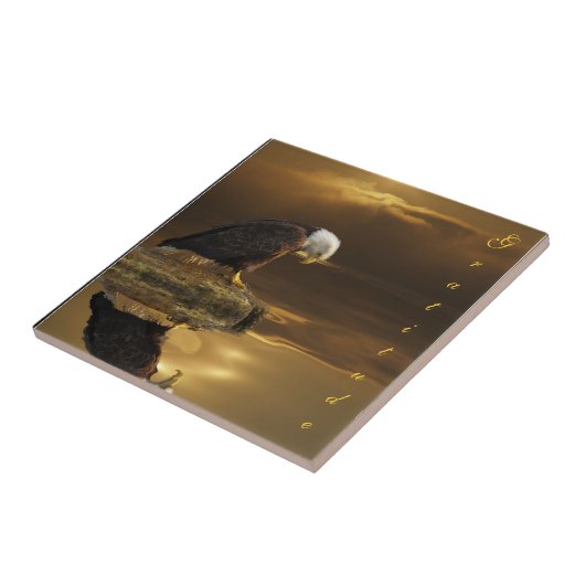 Bald Eagle Dankbarkeit Decorative Tile Fliese (Seite)