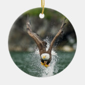 Bald Eagle Der große Fang Keramik Ornament (Vorne)