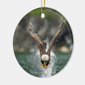 Bald Eagle Der große Fang Keramik Ornament (Links)