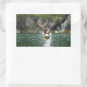 Bald Eagle Der große Fang Rechteckiger Aufkleber (Tasche)
