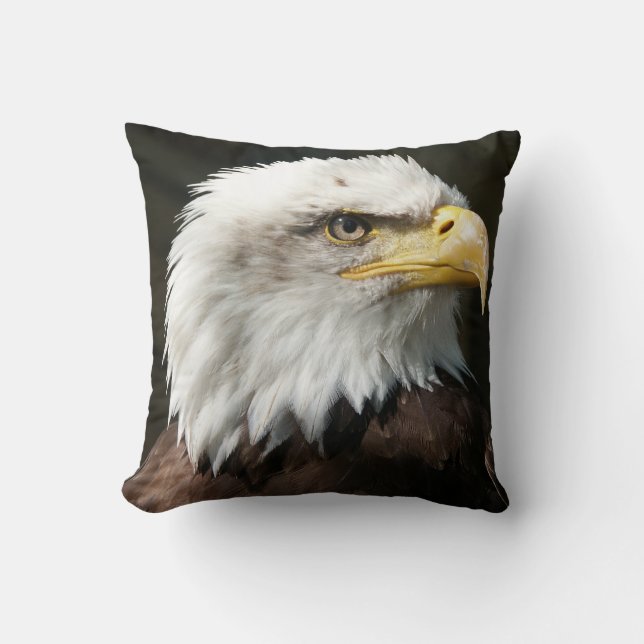 Bald Eagle Design Cotton Throw Kissen (Vorderseite)