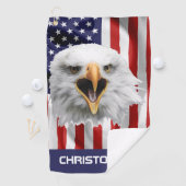 Bald Eagle, die amerikanische Flagge Patriotisch Golfhandtuch (Insitu)
