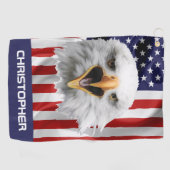 Bald Eagle, die amerikanische Flagge Patriotisch Golfhandtuch (Horizontal)