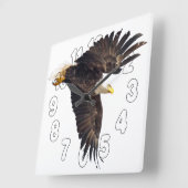 Bald Eagle Dive Quadratische Wanduhr (Winkel)