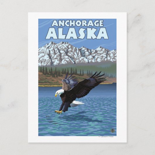 Bald Eagle Diving - Anchorage, Alaska Postkarte (Vorderseite)