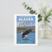 Bald Eagle Diving - Anchorage, Alaska Postkarte (Stehend Vorderseite)