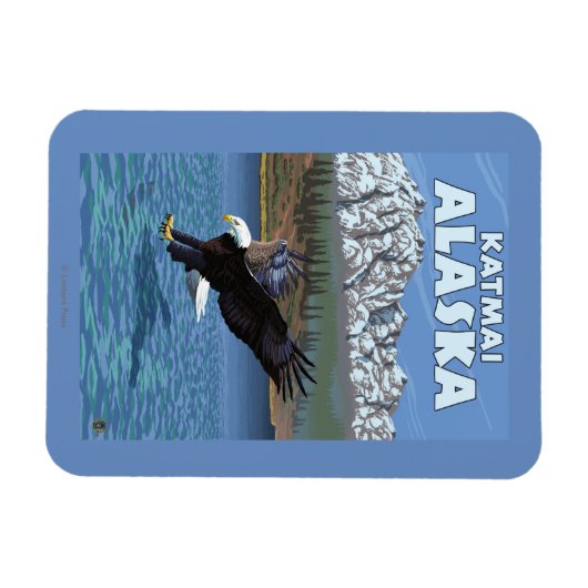 Bald Eagle Diving - Katmai, Alaska Magnet (Horizontal)