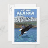 Bald Eagle Diving - Katmai, Alaska Postkarte (Vorne/Hinten)