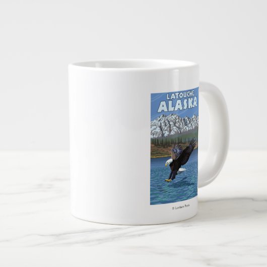 Bald Eagle Diving - Latouche, Alaska Jumbo-Tasse (Vorderseite Rechts)