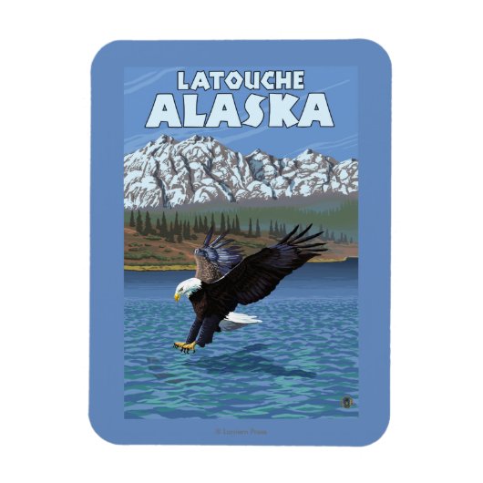Bald Eagle Diving - Latouche, Alaska Magnet (Vertikal)