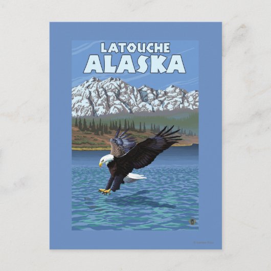 Bald Eagle Diving - Latouche, Alaska Postkarte (Vorderseite)