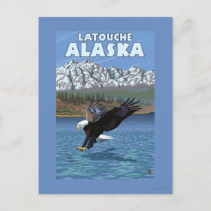 Bald Eagle Diving - Latouche, Alaska Postkarte