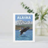 Bald Eagle Diving - Nationalpark Denali, Alaska Postkarte (Stehend Vorderseite)