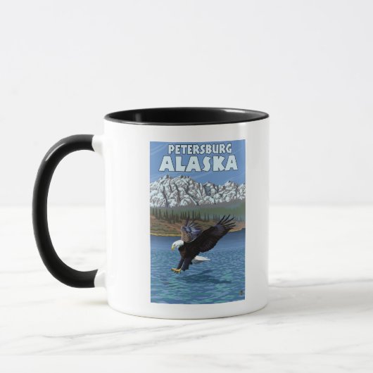 Bald Eagle Diving - Petersburg, Alaska Tasse (Links)