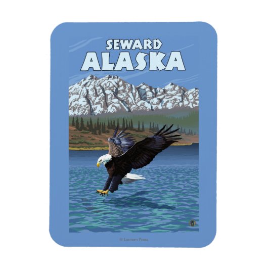 Bald Eagle Diving - Seward, Alaska Magnet (Vertikal)