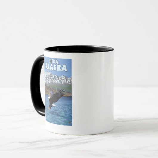 Bald Eagle Diving - Sitka, Alaska Tasse (Vorderseite Links)