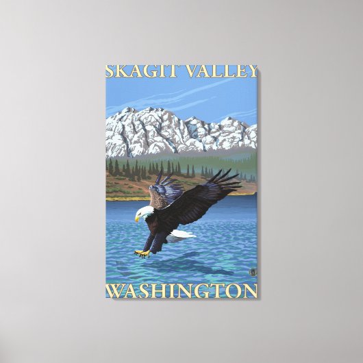 Bald Eagle Diving - Skagit Valley, Washington Leinwanddruck (Vorderseite)