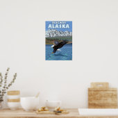 Bald Eagle Diving - Skagway, Alaska Poster (Küche)