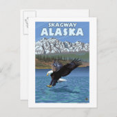 Bald Eagle Diving - Skagway, Alaska Postkarte (Vorne/Hinten)