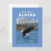 Bald Eagle Diving - Skagway, Alaska Postkarte (Vorne/Hinten)