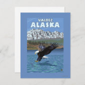 Bald Eagle Diving - Valdez, Alaska Postkarte (Vorne/Hinten)
