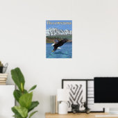 Bald Eagle Diving - West Yellowstone, MT Poster (Heimbüro)