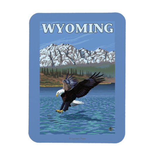 Bald Eagle Diving - Wyoming Magnet (Vertikal)