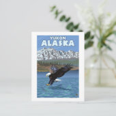 Bald Eagle Diving - Yukon, Alaska Postkarte (Stehend Vorderseite)